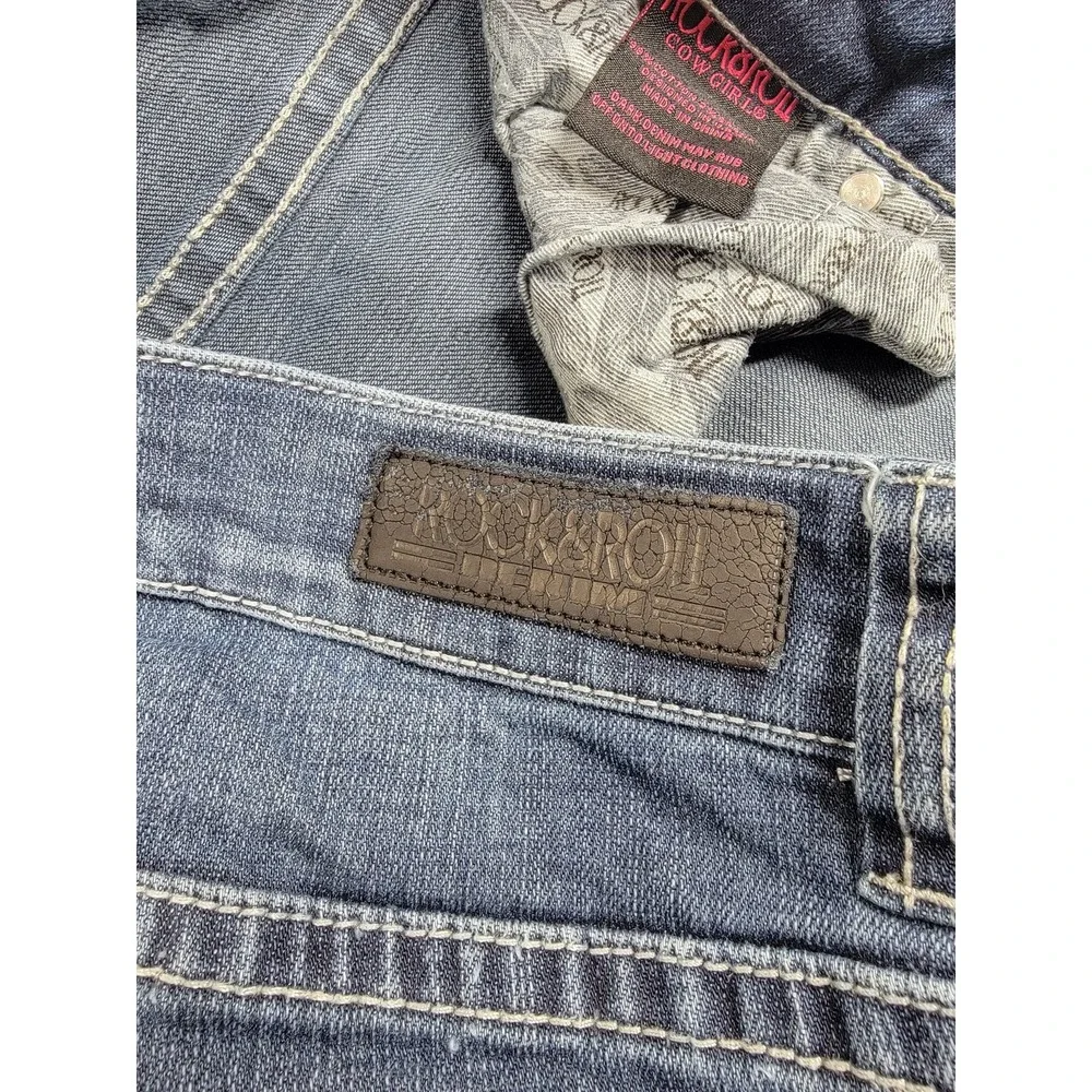 Rock & Roll Cowgirl Jeans Womens 28 Blue Bootcut‎ Mid Rise Stretch Western Denim - Picture 11 of 15